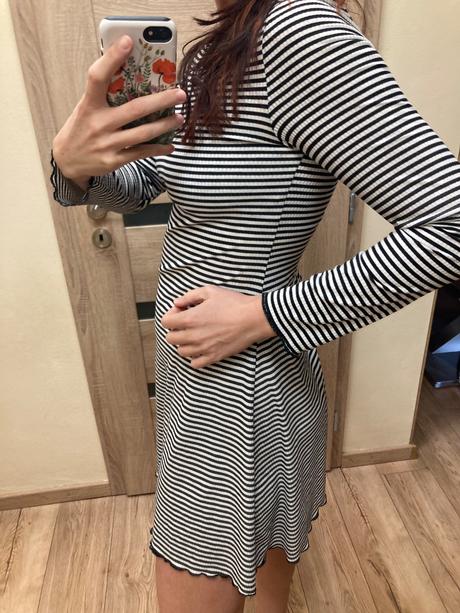 Damske pruhovane rebrovane saty, h&m,s