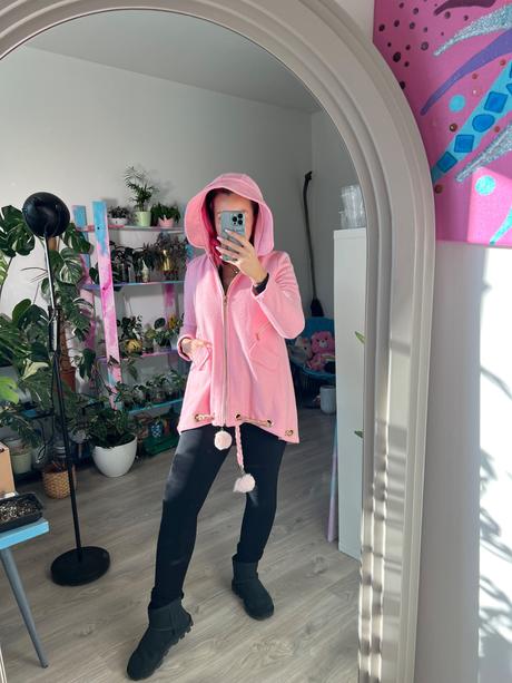 Ružový kabatik, xs