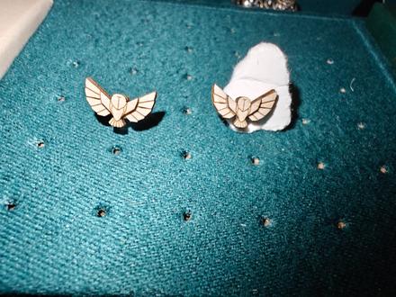 Drevená náušnice snowy owl earrings,