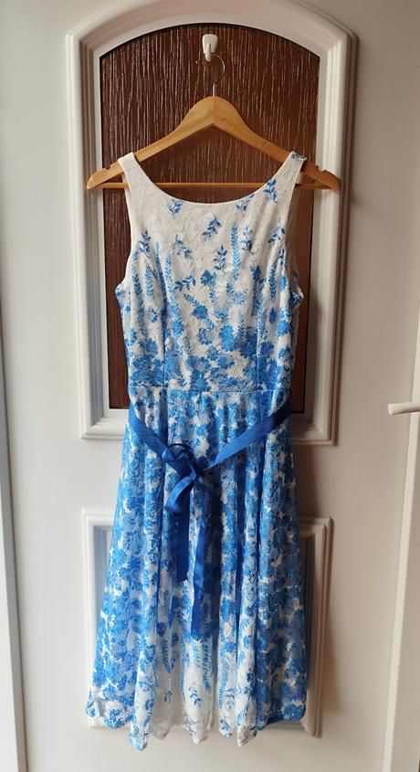 Šaty bielomodré, bonprix,38