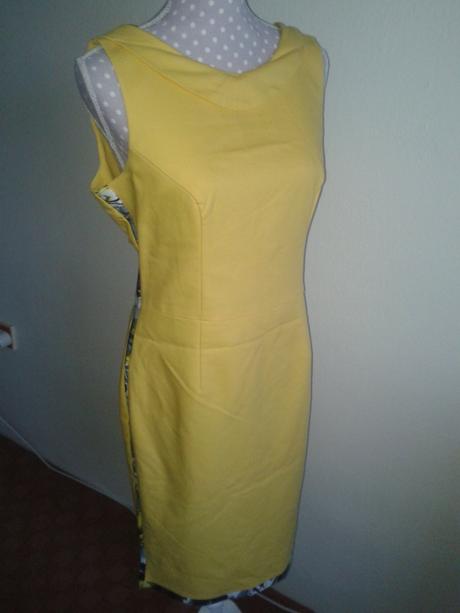 Elastické žlté šaty po boku s vsadením veľ. 40, 40