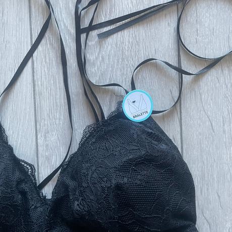 Čierna čipkovaná braletka s mašličkami, sinsay,l