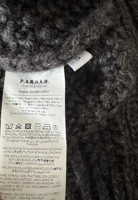 P.a.r.o.s.h. vlnený sveter s prímesou alpaky, s