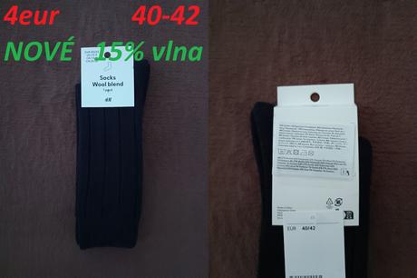 Ponožky dlhé z rebrovaného úpletu tmavomodré, h&m,40 / 42
