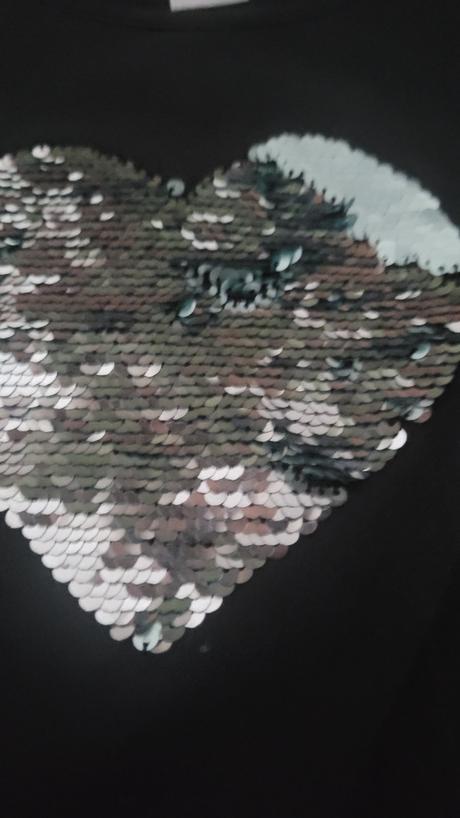 Tričko s flitrovým srdcom, palomino,128