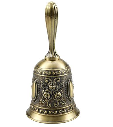 Zvonček s rukoväťou vintage medený, 