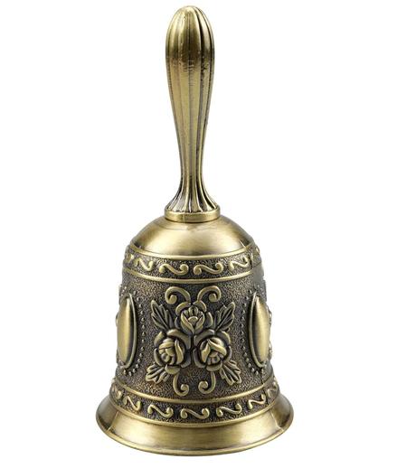 Zvonček s rukoväťou vintage medený,