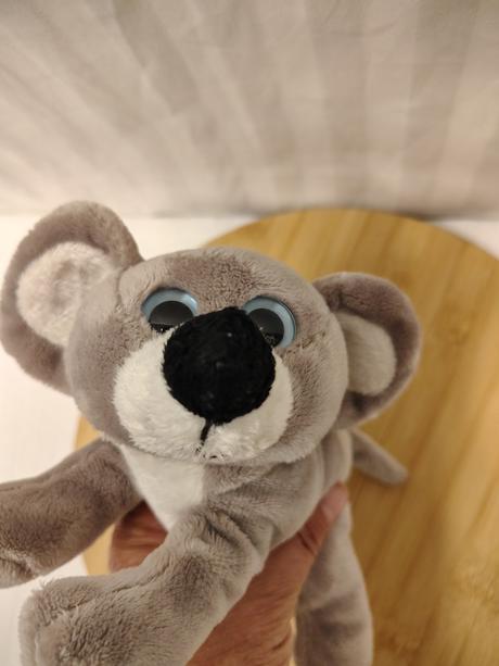 Plyšová sivo biela myška, 21 cm, 