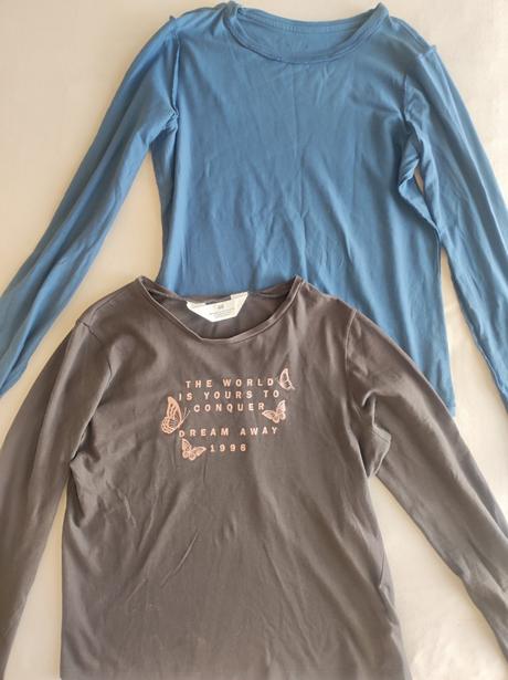 2x tričko s dlhým rukávom, h&m,146