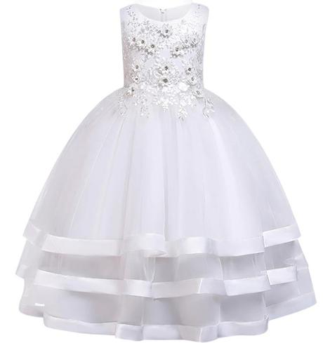 Šaty prve svate prijimanie s kvetmi a pruhmi nove, 34 - xs