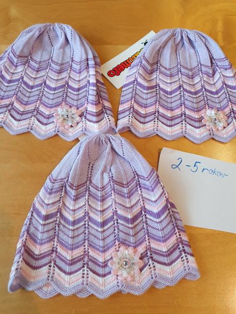 Hačkované čiapky mix, 62 - 116