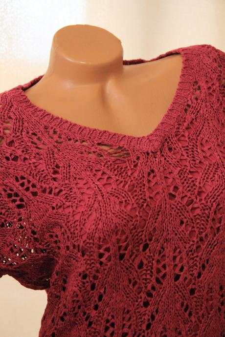 Ružový pletený sveter, l/xl, l