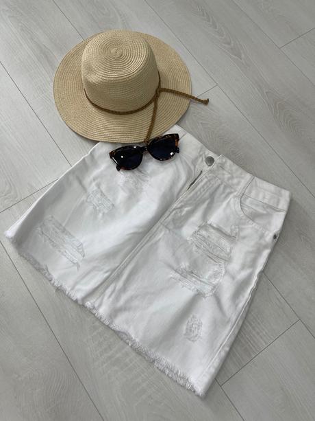 Biela denimova sukňa, denim,s