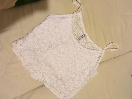 Čipkovaný croptop, fishbone,xs