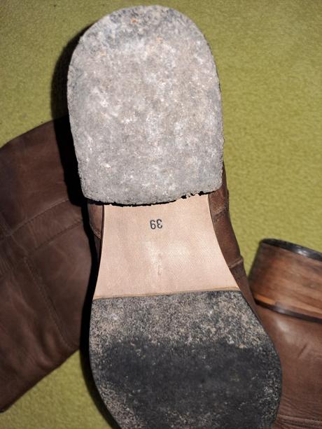 Hnedé kožené čižmy veľkosť 39, 39