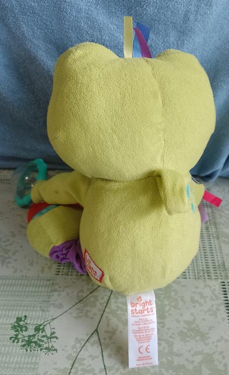Plyšová zavesovacia žaba, bright starts, 20 cm,