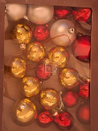 Vianočnè gule - červenè,biele,žltè, 