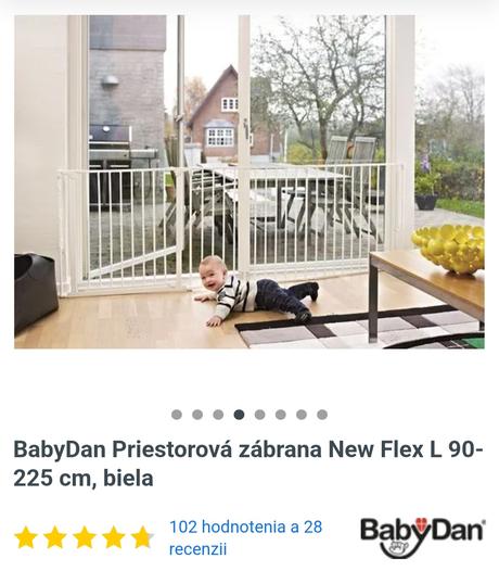 Babydan priestorová zábrana flex l + predĺženie, babydan