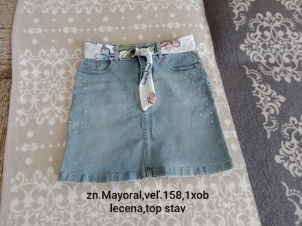 Dievčenská rifľová sukňa zn.mayoral veľ.158, mayoral,158