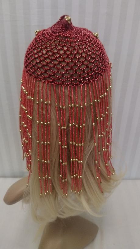 Ružová korálková čiapka, ružové korálky, 