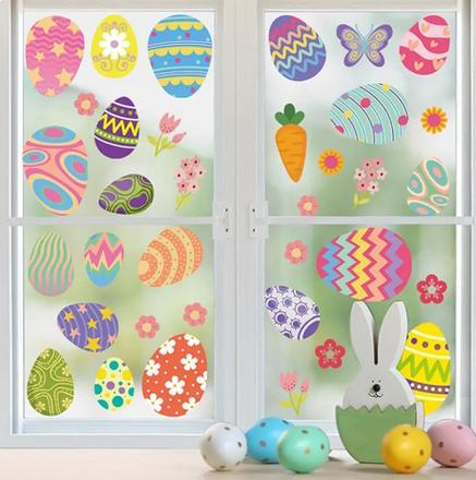 Veľkonočné nálepky na okno - vajíčka,