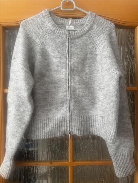 Šedý svetrík na zips, sinsay,m