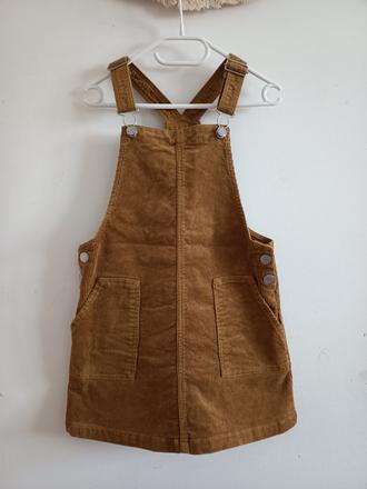 Menčestrová suknička na traky, h&m,128