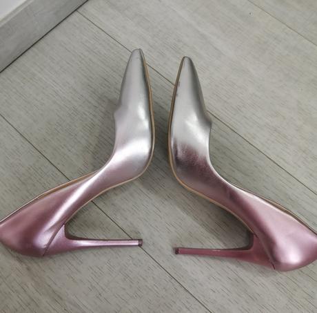 Ombre strieborné ruzove lodičky yes smile 39, 39