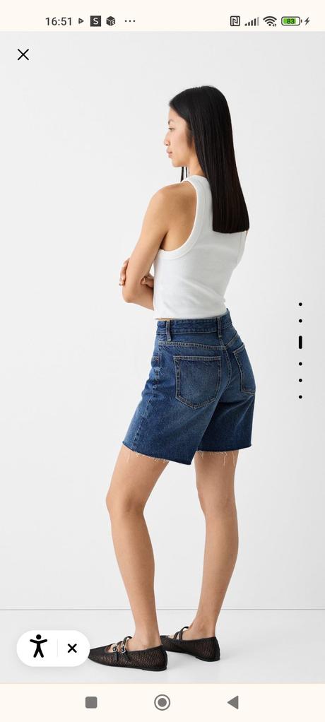 Riflové kraťasy, bershka,36