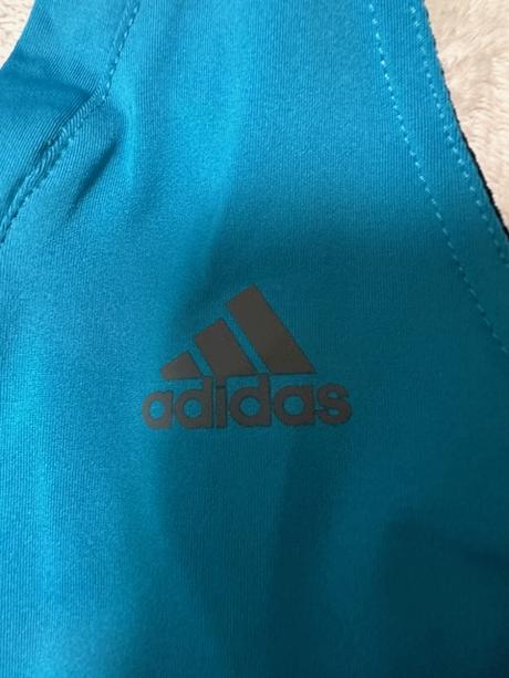 Tyrkysové tielko na cvičenie s podprsenkou adidas, adidas,m