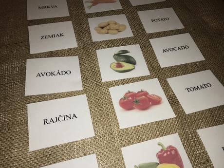 Montessori kartičky - zelenina ,