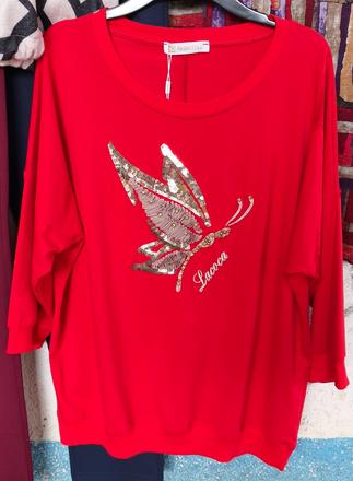 Dámska mikina lacoca s motýľom, l / m / xl / xxl