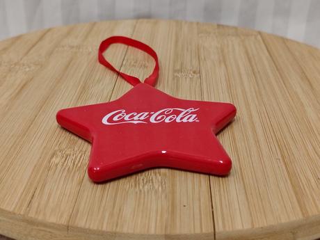 Retro vianočná ozdoba hviezda s vločkou coca-cola, 