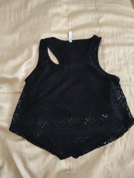 Čierny krajkový top, new yorker,xs