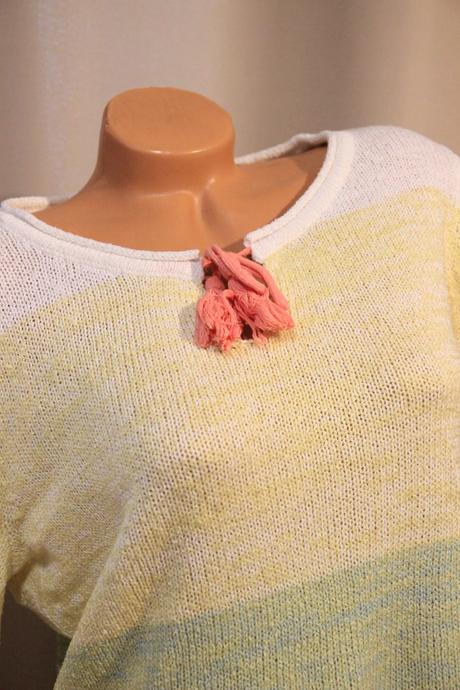 Farebný pletený sveter, l/xl, l