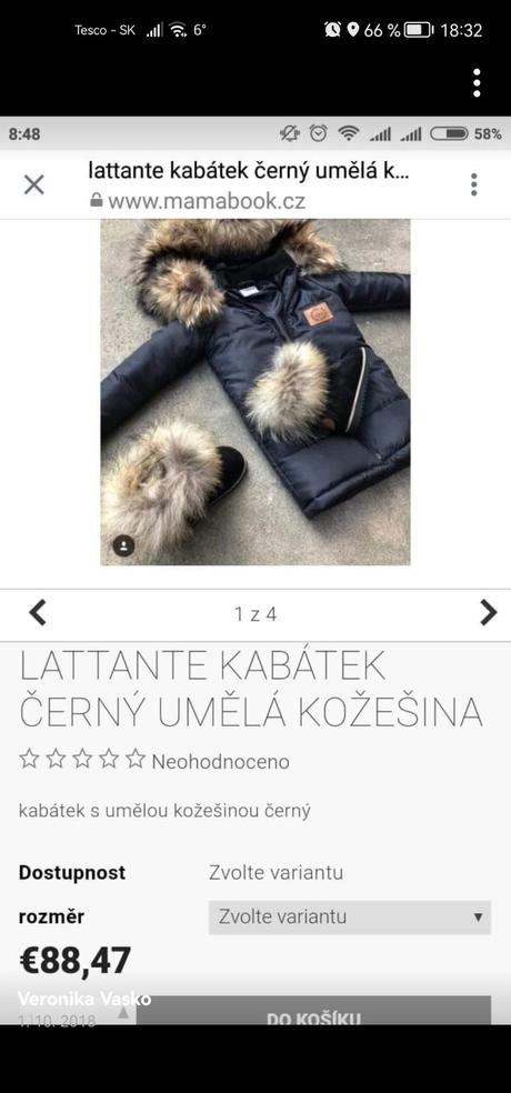 Lattante predĺžená bunda, 104