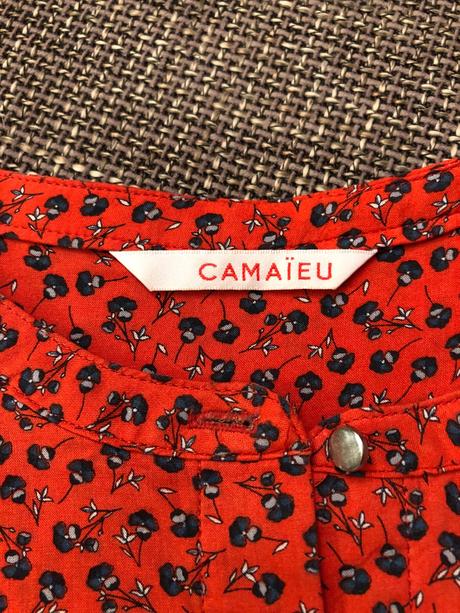 Bluzka s kvietkami farba terakota, veľkosť 36, camaieu,36
