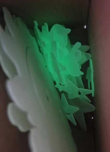 Fosforovo svietiaci set 19ks hviezdy, jednorožce,