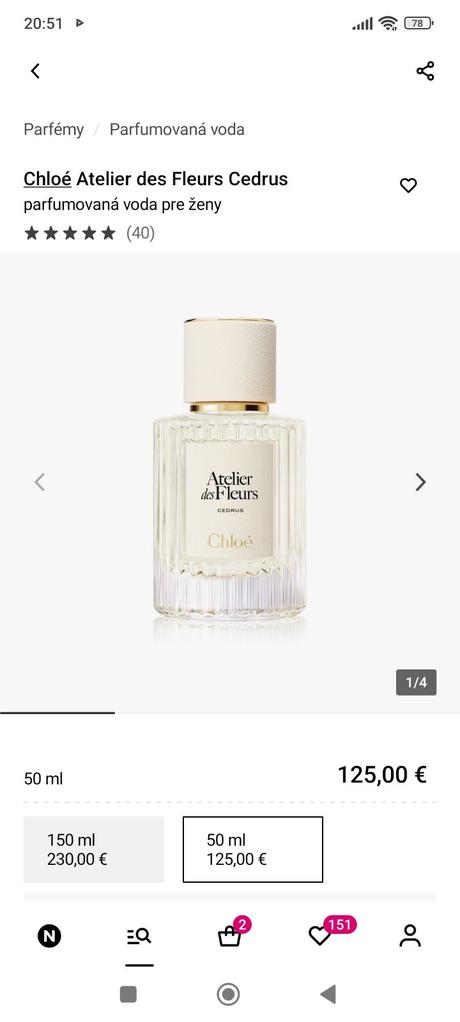 Chloe cedrus vzorka,