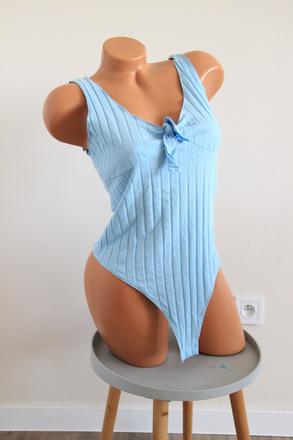 Bledo modrý body top, m/l, m