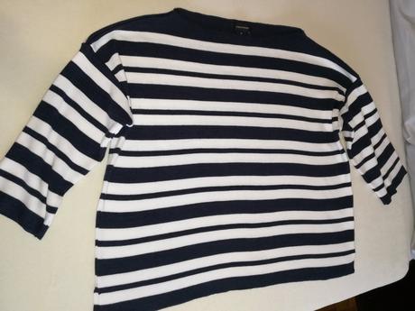 Modro - biely prúžkový sveter, m