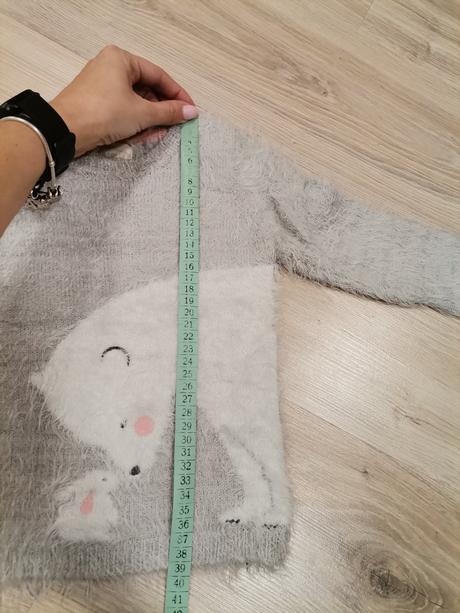 Dievčenský sivy sveter s medveďom, primark,92