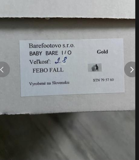 Celoročne topanky baby bare febo fall gold c.28, baby bare shoes,28