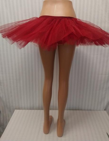 Červená tanečná 6 vrstvová tylová sukňa, danza, xs, 