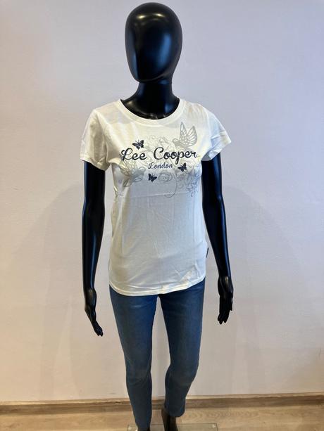 Dámske krémové tričko s potlačou a nápisom (38), lee cooper,m