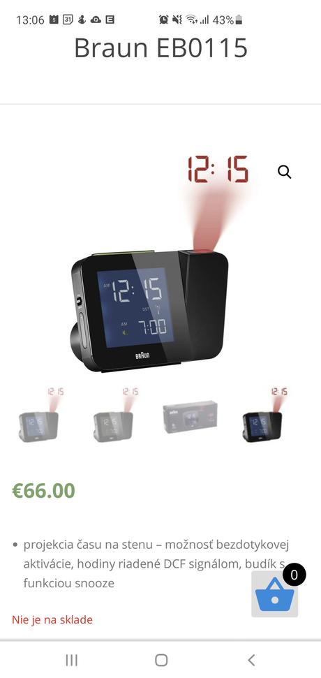 Digitálny projekčný budík braun eb0115, 