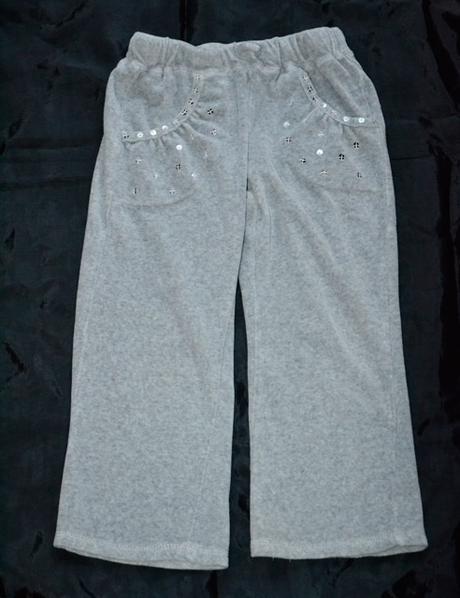 Sivé tepláky s flitrami 98/104, f&f,104