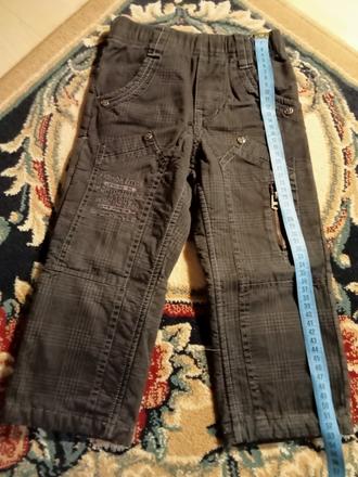 Pekné káro nohavice podšité flisom, 98