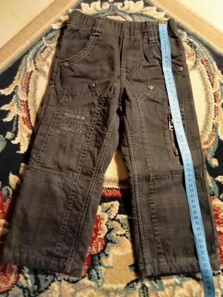 Pekné káro nohavice podšité flisom, 98