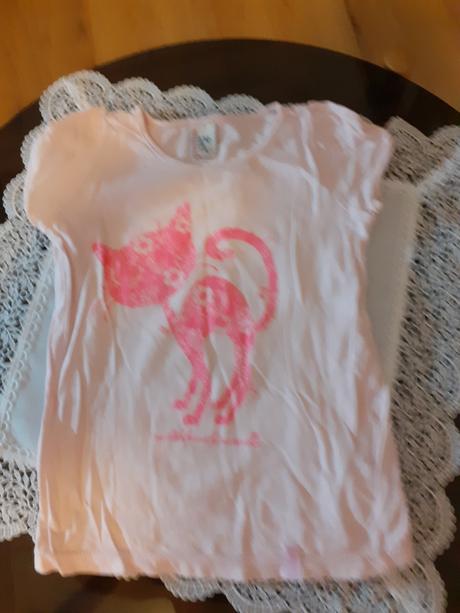 Ruzove dievcenske tricko s obrazkom macky, reserved,104